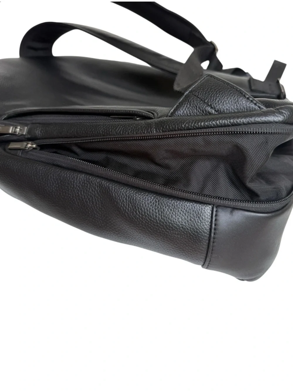 Hook and Albert Top Grain Black Leather Backpack